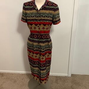 J. Stevens Petites by Carol Escritor Colorful MIDI Dress, no wear, beautiful!